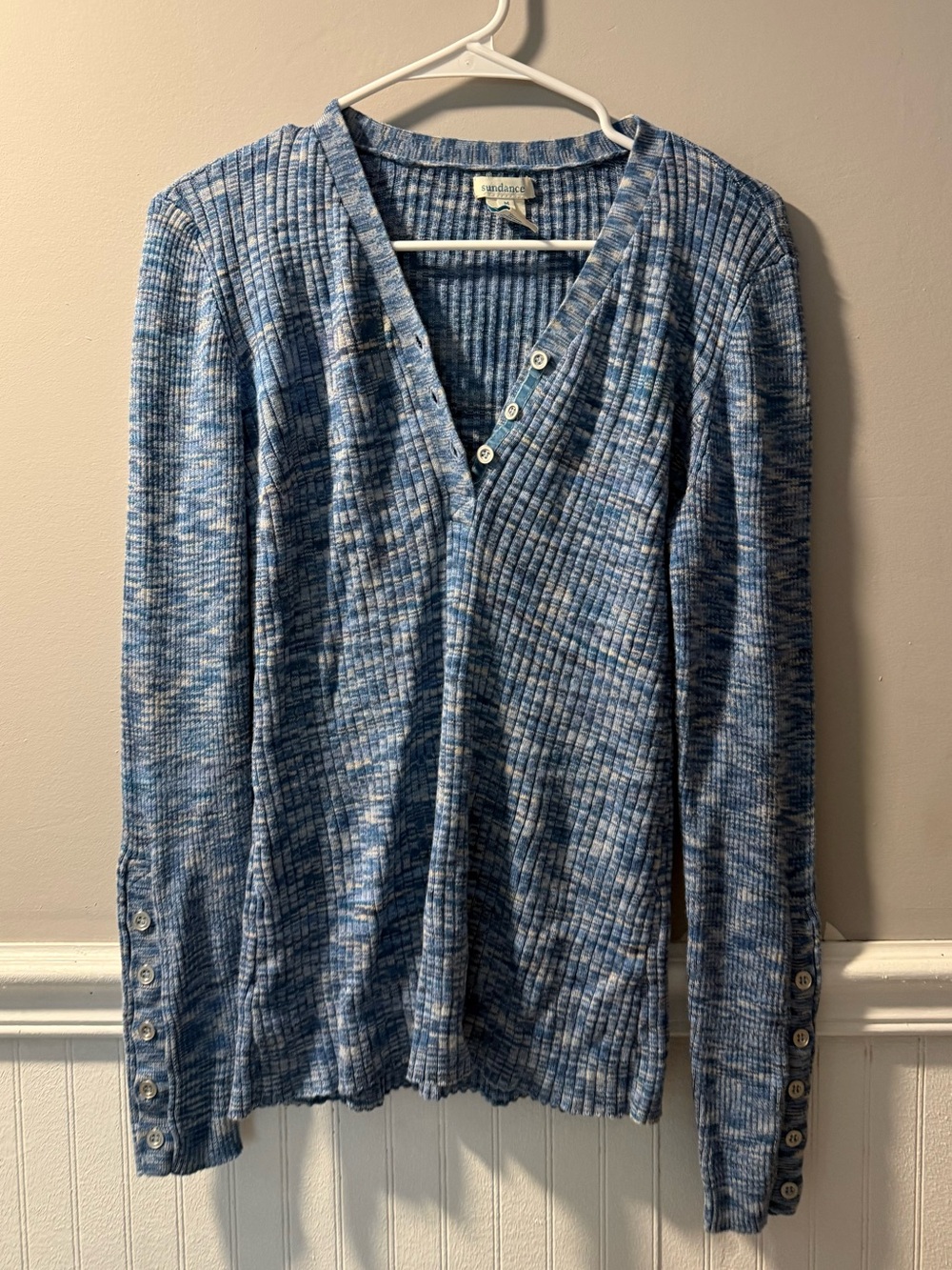 Sundance Create Beauty Henley Top Sweater Medium